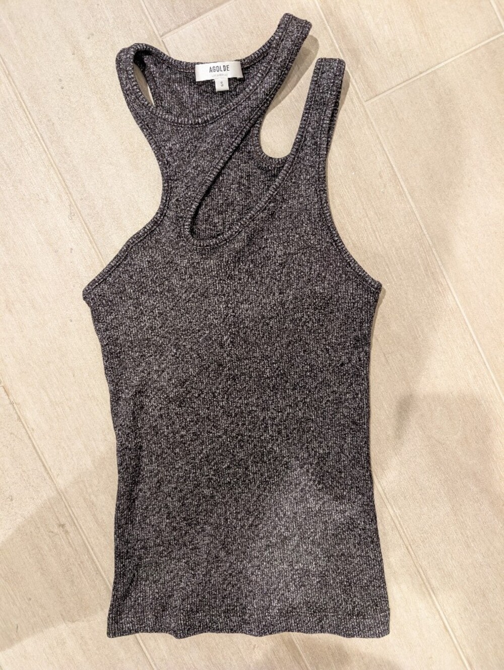 Agolde Charcoal Ribbed Racerback Tank